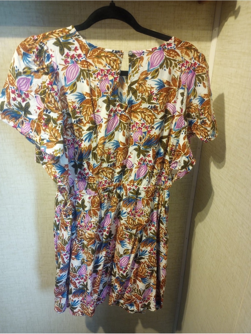 Women's Floral Short-Sleeve Mini Dress in Multi-Color - Picture 3 of 11